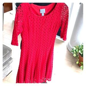 Basic knit red dress